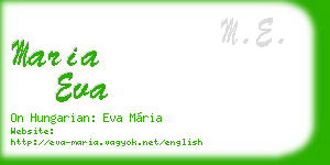 maria eva business card
